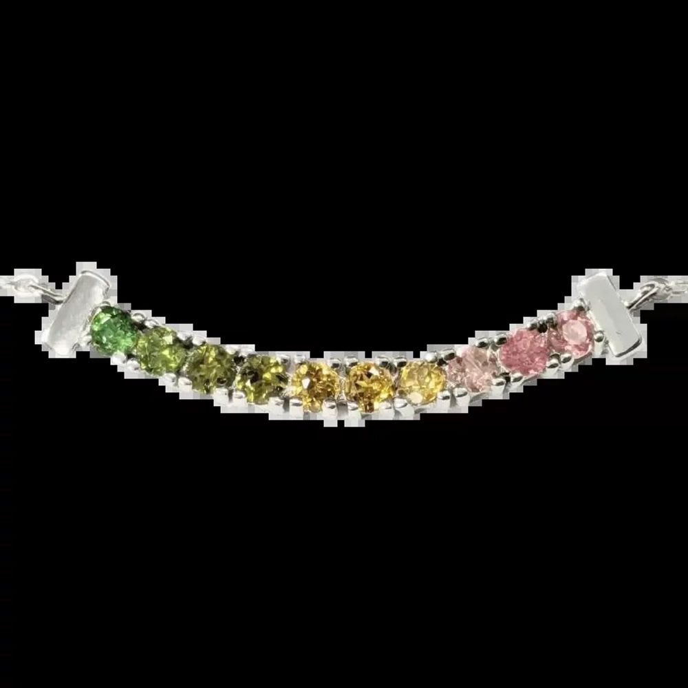 Jewelry - 925 Silver Necklace Faceted Multicolor Tourmaline AA 3mm - ARABESK