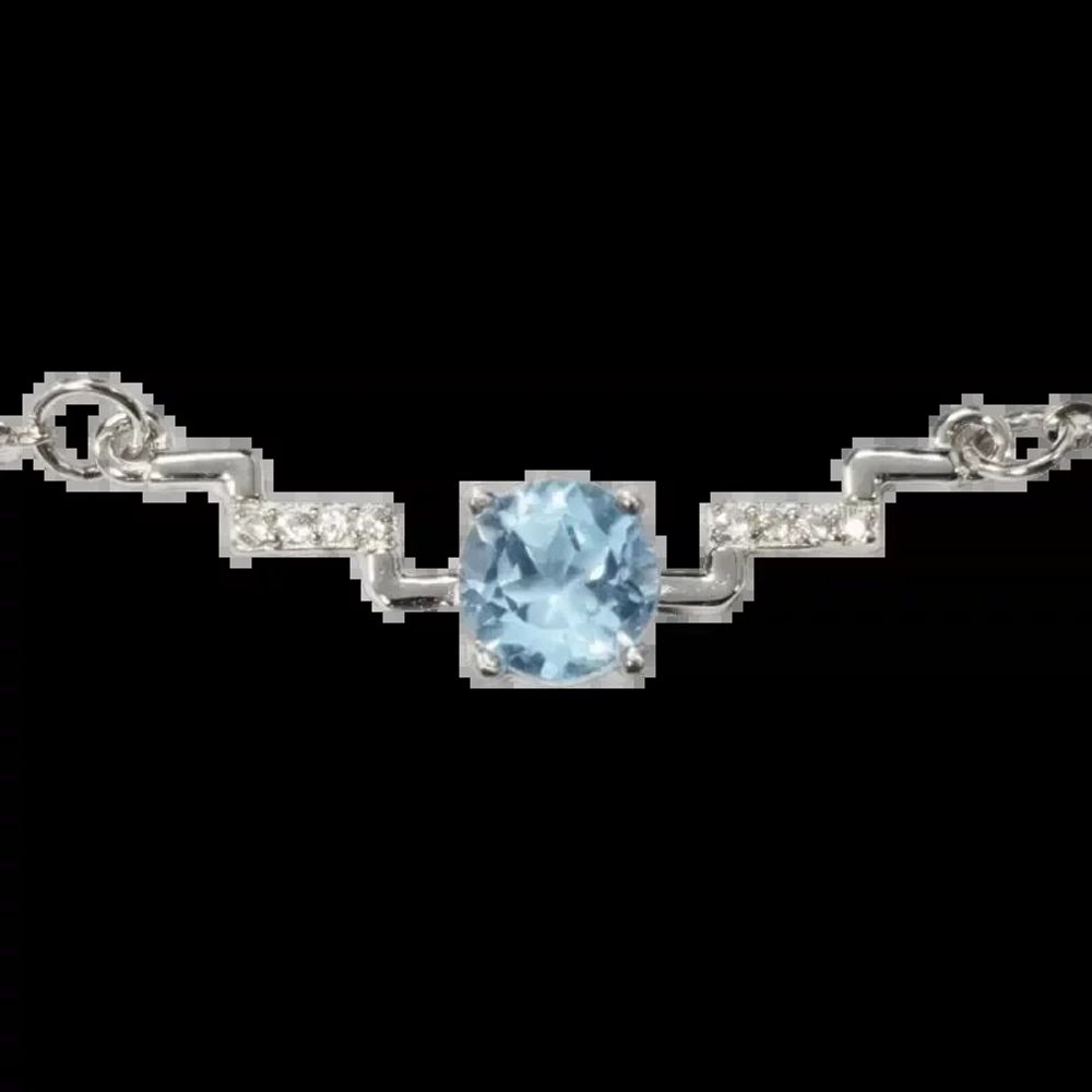 Bijoux - Collier Argent 925 Topaze Bleue et Strass Facetée AA 5mm - ARABESK