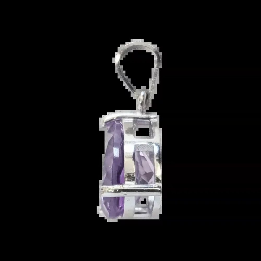 Jewelry - 925 Silver Drop Pendant Amethyst AA Faceted 8x10 mm - ARABESK