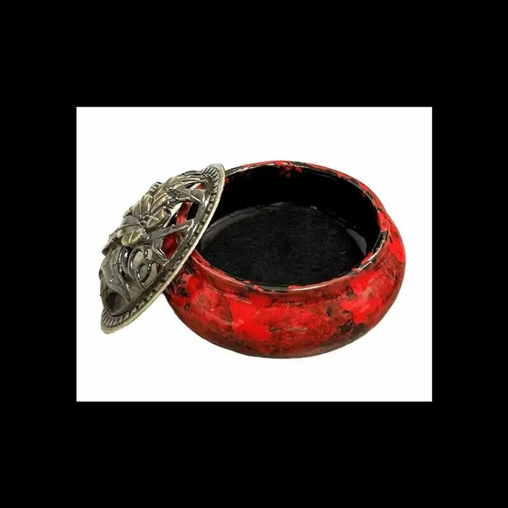 Senteurs - Porte Encens Céramique Rouge et Noir 10cm - ARABESK