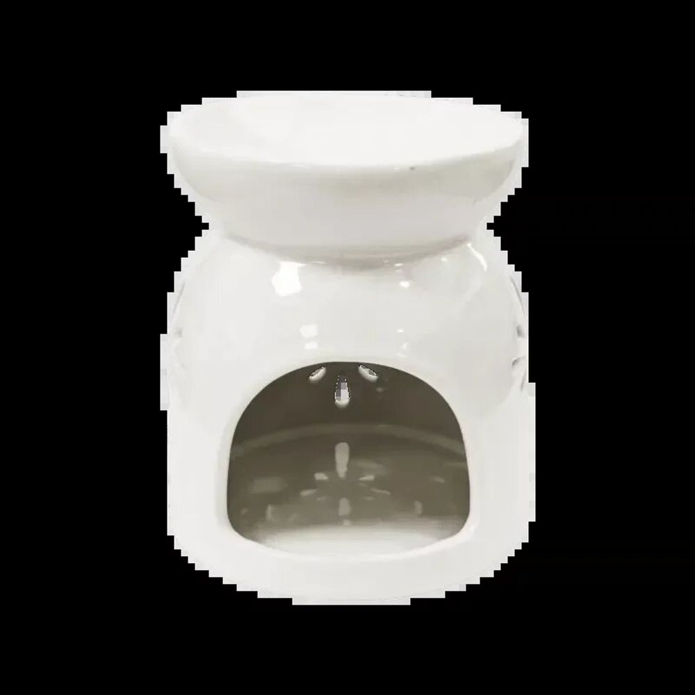 Senteurs - Brûleur Huile Céramique Blanc Ajouré 8.5cm - ARABESK