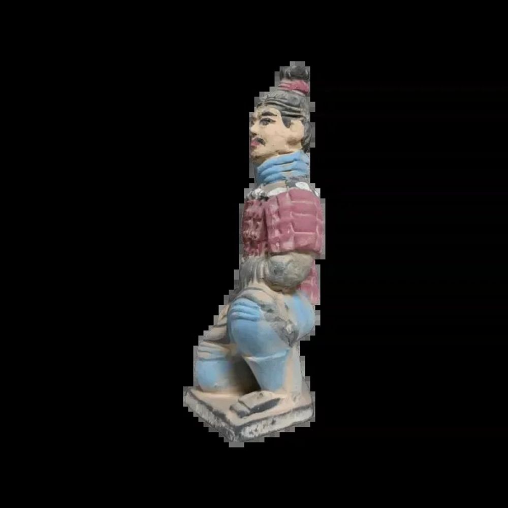 Sculptures, statuettes et miniatures - Statue Colorée Antique Archer Agenouillé en Terracotta 13 cm - ARABESK