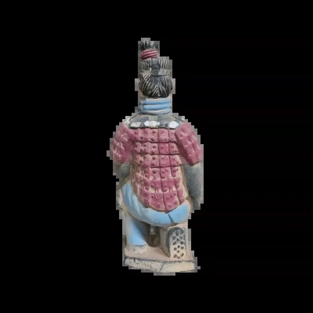 Sculptures, statuettes et miniatures - Statue Colorée Antique Archer Agenouillé en Terracotta 13 cm - ARABESK