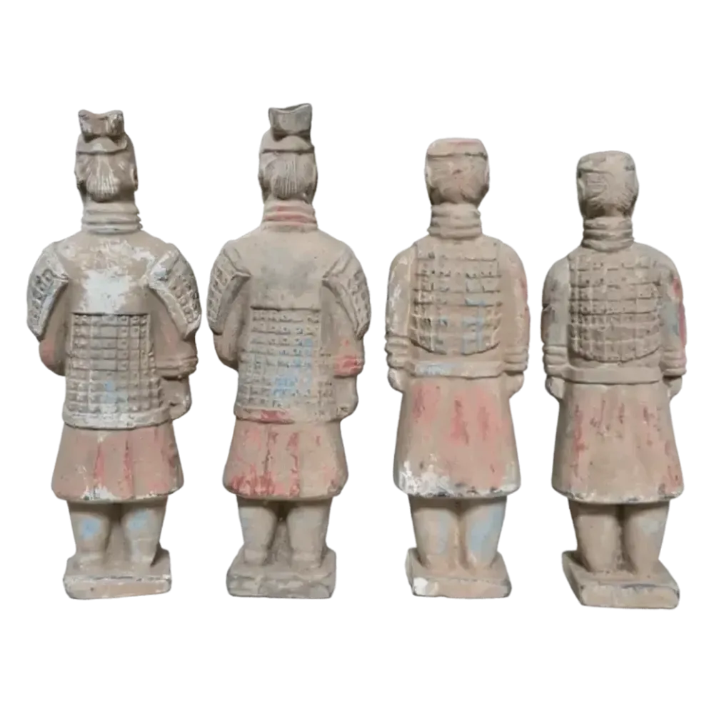 Sculptures, statuettes et miniatures - Statue Colorée Antique en Terracotta Guerrier Mix 16cm X 4 pcs - ARABESK
