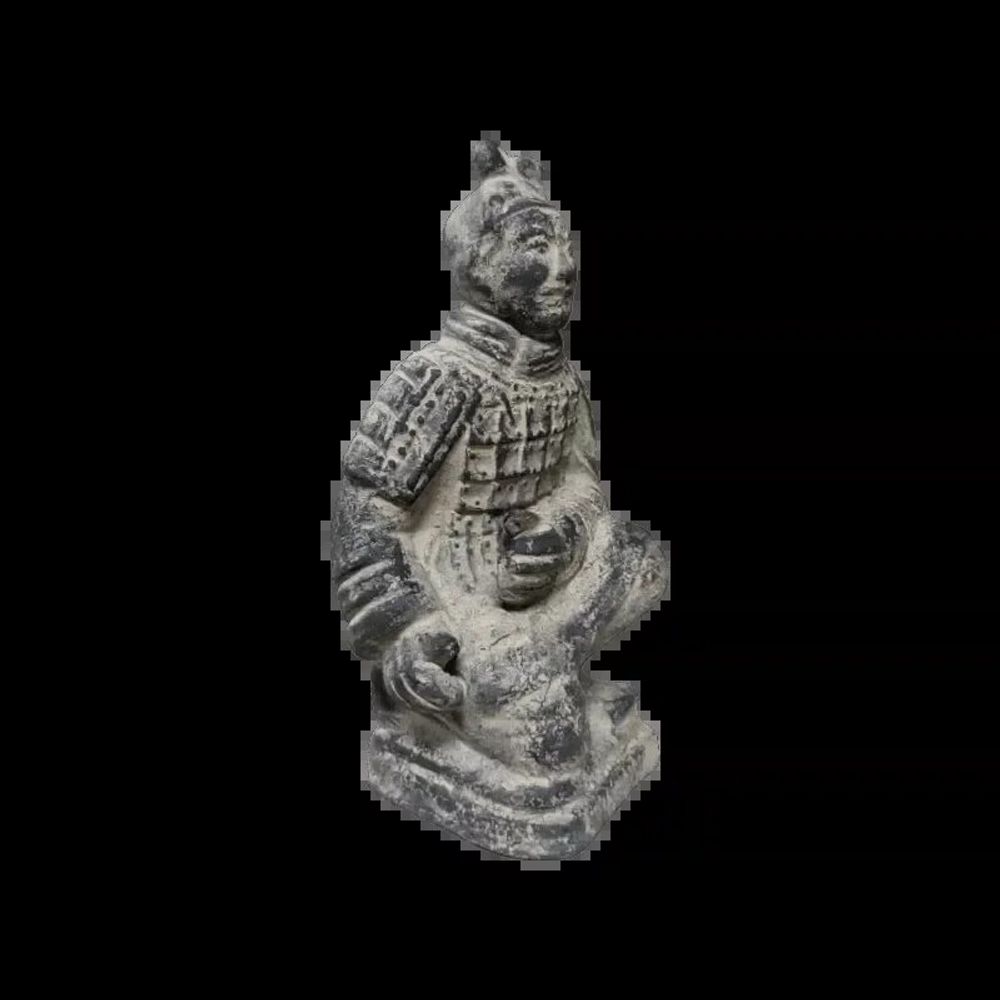 Sculptures, statuettes and miniatures - Black Kneeling Archer Statue in Terracotta 15cm - ARABESK