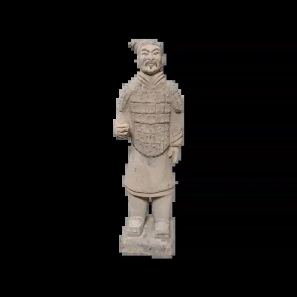 Sculptures, statuettes et miniatures - Statue Colorée Antique Terracotta Guerrier 20cm - ARABESK