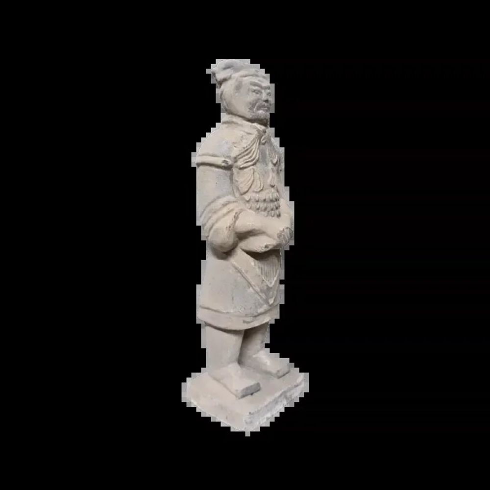 Sculptures, statuettes et miniatures - Statue Colorée Antique en Terracotta Général 20cm - ARABESK