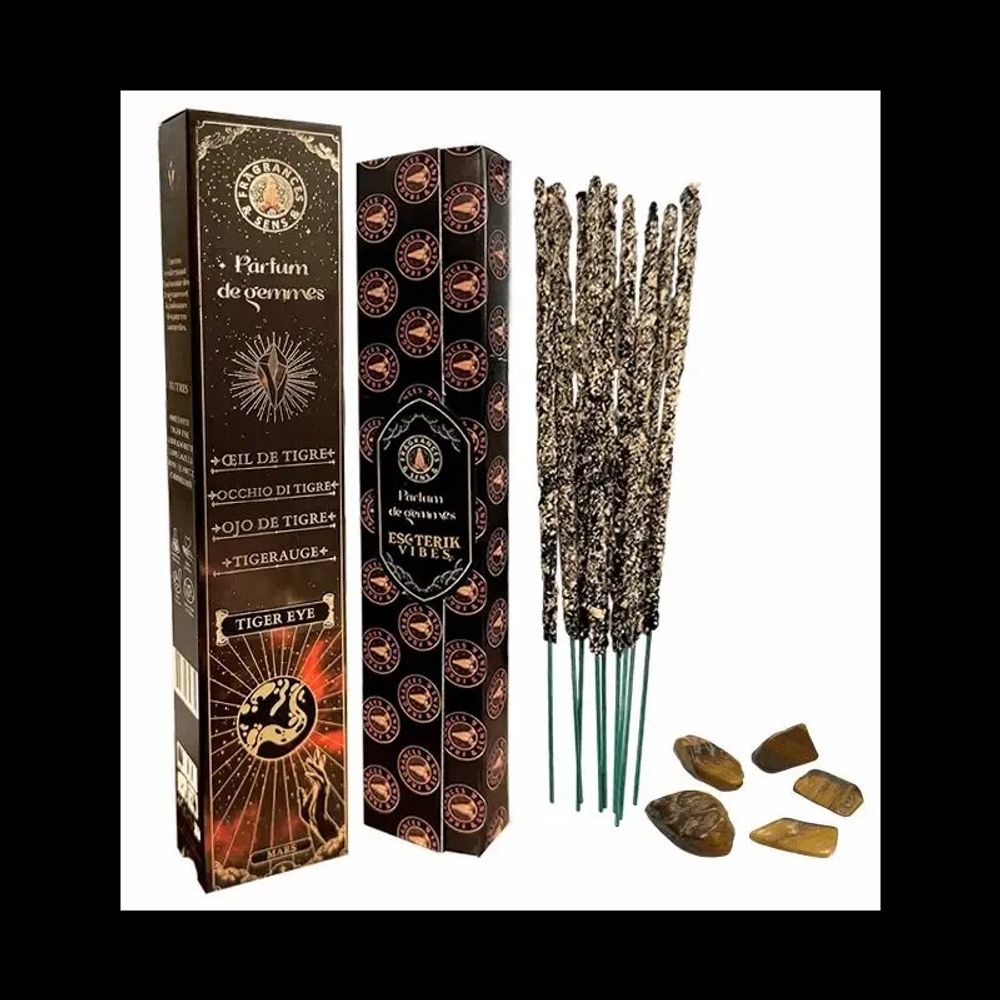 Scents - Incense Fragrances & Sens Perfume of Gems Tiger Eye Smudge Stick 20g - ARABESK