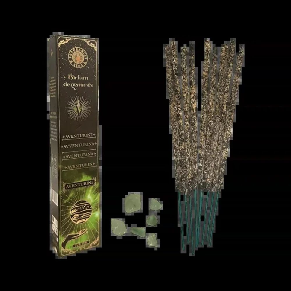Senteurs - Encens Fragrances & Sens Parfum de Gemmes Aventurine Smudge Stick 20g - ARABESK
