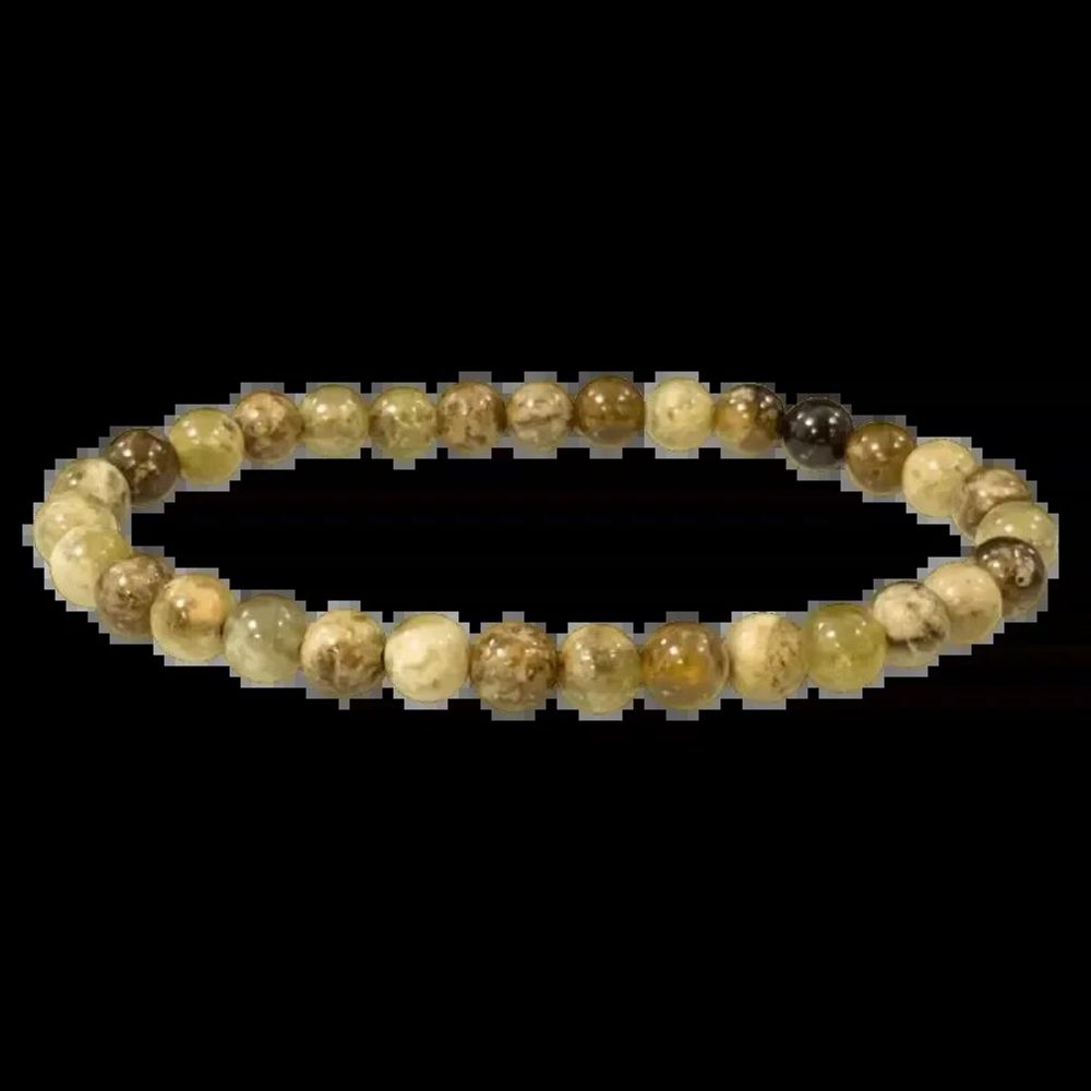 Bracelets - Bracelet Grenat Vert grossulaire A perles 6mm - ARABESK