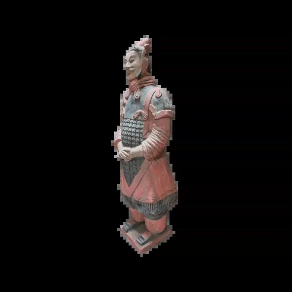Sculptures, statuettes et miniatures - Statue Colorée Antique en Terracotta Général 38cm - ARABESK