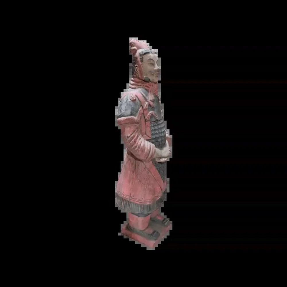 Sculptures, statuettes et miniatures - Statue Colorée Antique en Terracotta Général 38cm - ARABESK