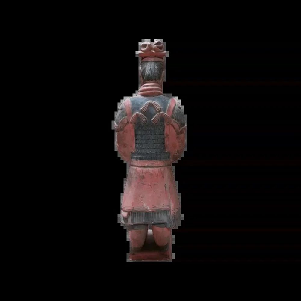 Sculptures, statuettes et miniatures - Statue Colorée Antique en Terracotta Général 38cm - ARABESK