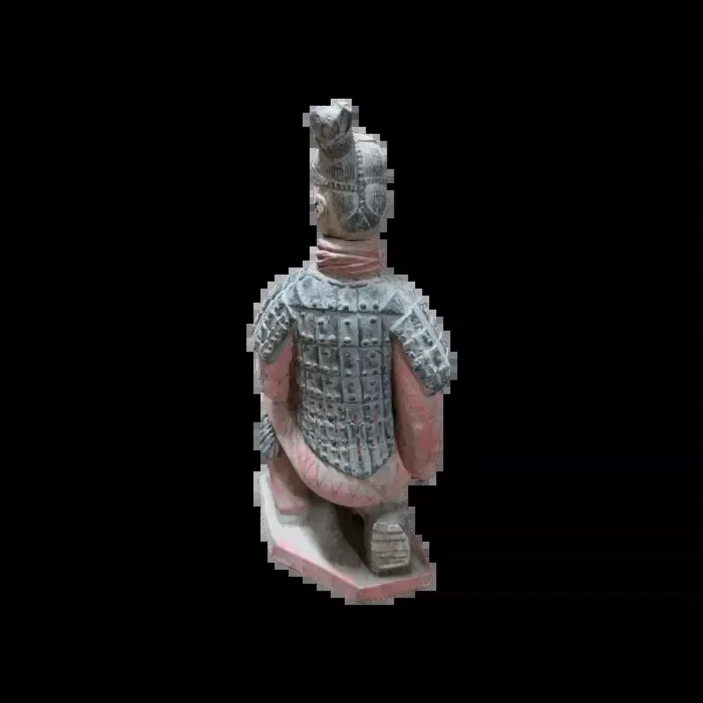 Sculptures, statuettes et miniatures - Statue Colorée Antique Archer Agenouillé en Terracotta 22 cm - ARABESK
