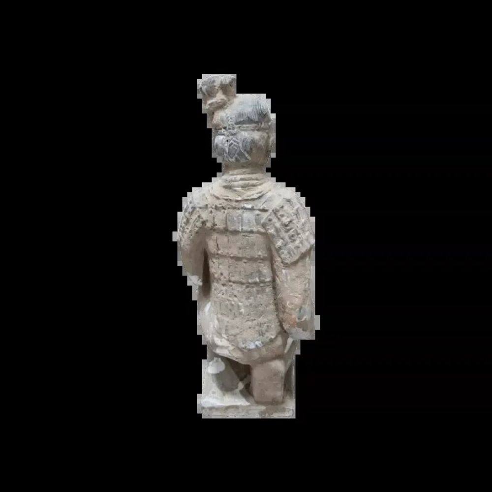 Sculptures, statuettes et miniatures - Statue Colorée Antique Archer Agenouillé en Terracotta 26 cm - ARABESK