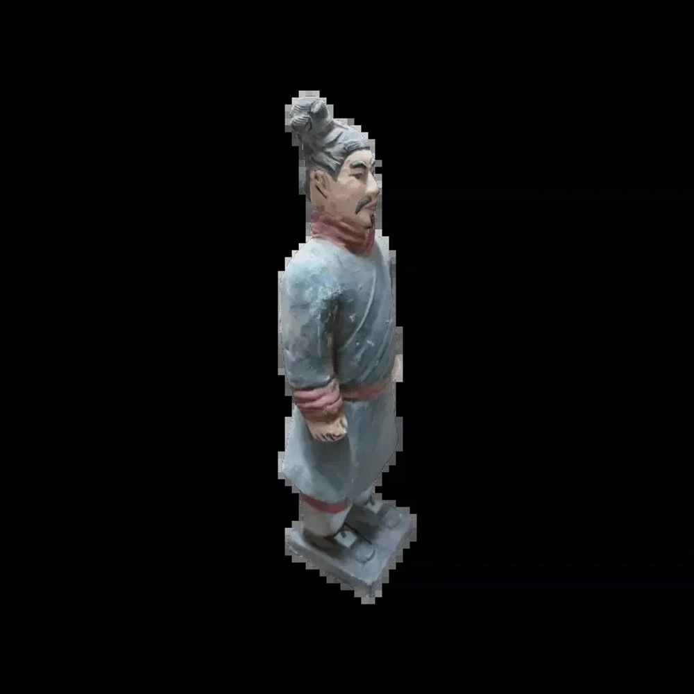 Sculptures, statuettes et miniatures - Statue Colorée Antique en Terracotta Guerrier 25cm - ARABESK