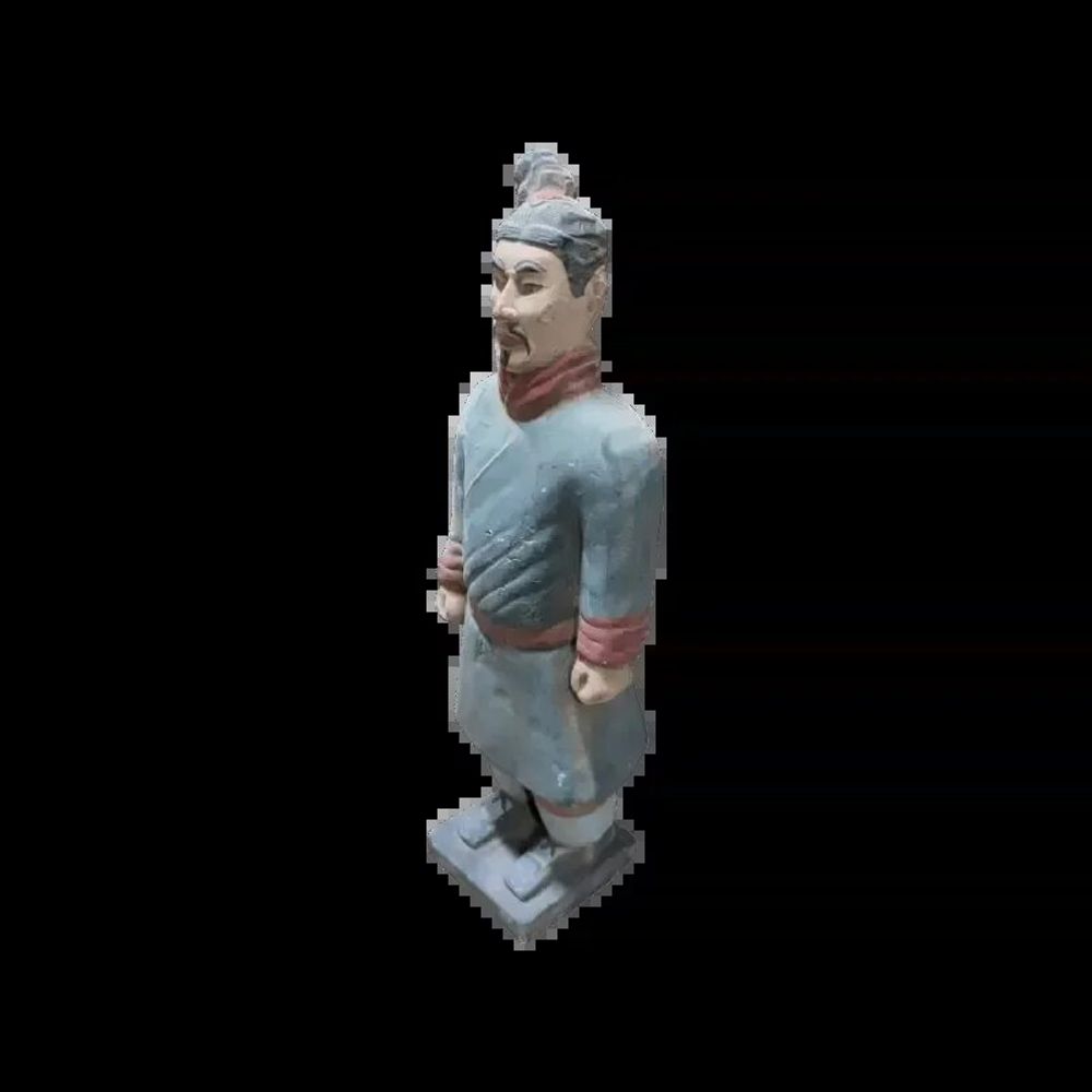 Sculptures, statuettes et miniatures - Statue Colorée Antique en Terracotta Guerrier 25cm - ARABESK