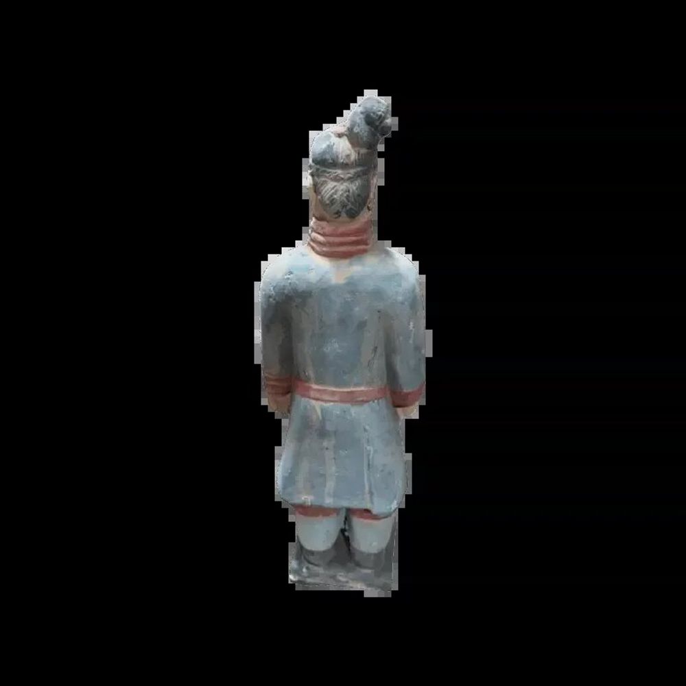 Sculptures, statuettes et miniatures - Statue Colorée Antique en Terracotta Guerrier 25cm - ARABESK