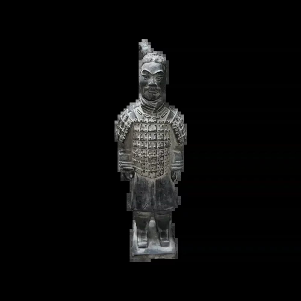 Sculptures, statuettes and miniatures - Black Terracotta Warrior Statue 25cm - ARABESK