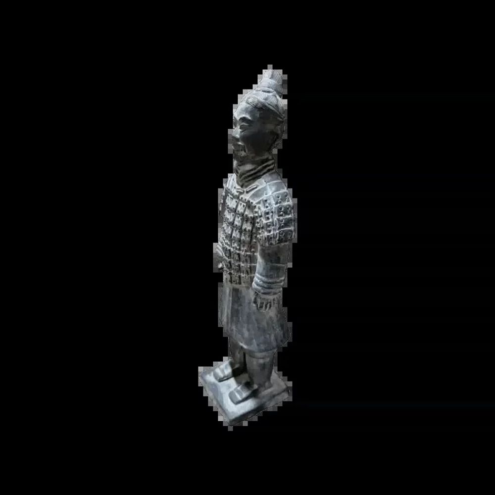 Sculptures, statuettes and miniatures - Black Terracotta Warrior Statue 25cm - ARABESK