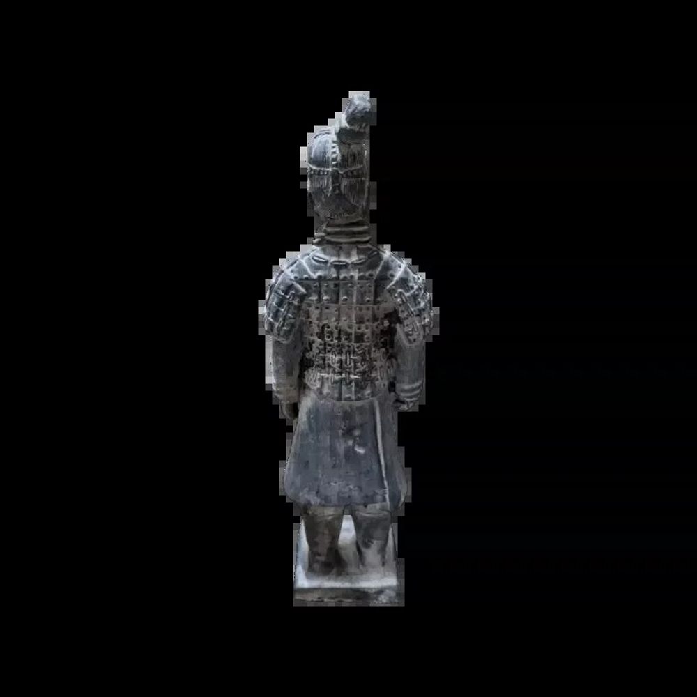 Sculptures, statuettes and miniatures - Black Terracotta Warrior Statue 25cm - ARABESK