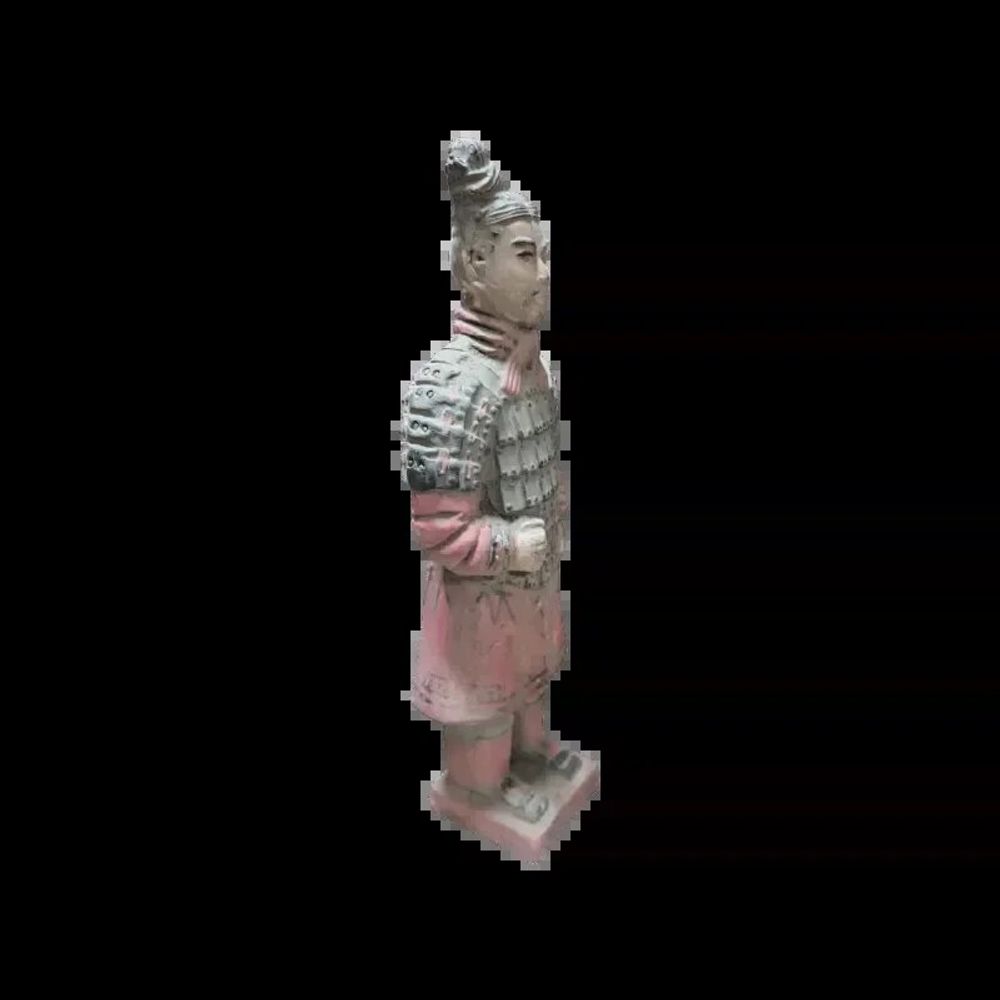 Sculptures, statuettes et miniatures - Statue Colorée Antique Terracotta Guerrier 22cm - ARABESK