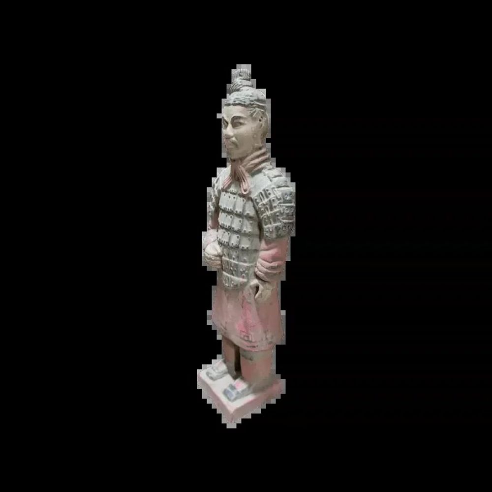 Sculptures, statuettes et miniatures - Statue Colorée Antique Terracotta Guerrier 22cm - ARABESK