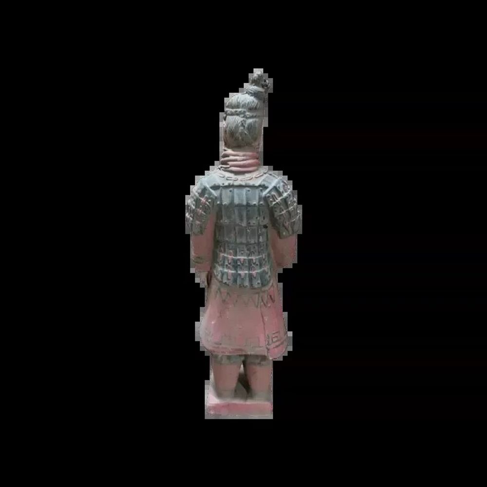 Sculptures, statuettes et miniatures - Statue Colorée Antique Terracotta Guerrier 22cm - ARABESK