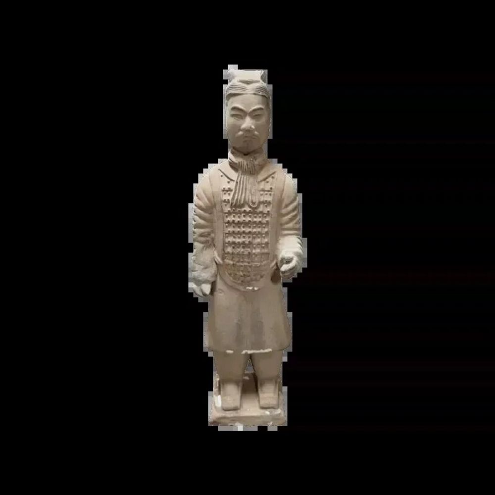 Sculptures, statuettes et miniatures - Statue Colorée Antique Guerriers avec Armure en Terracotta 26cm - ARABESK