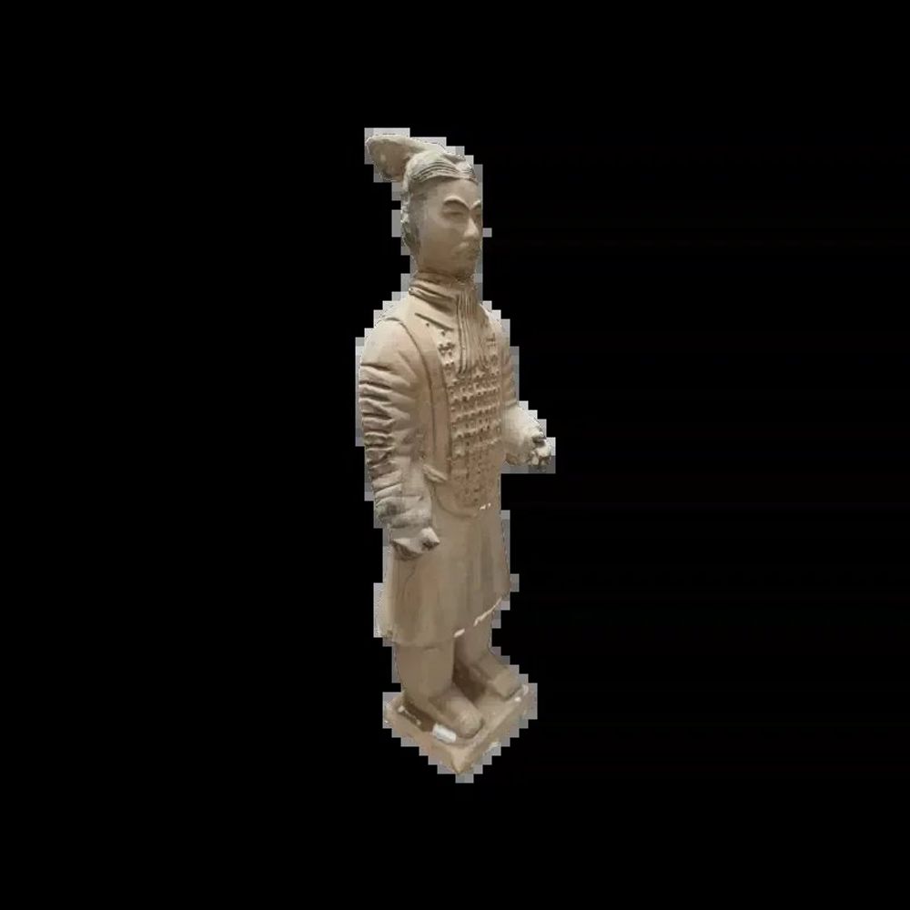 Sculptures, statuettes et miniatures - Statue Colorée Antique Guerriers avec Armure en Terracotta 26cm - ARABESK