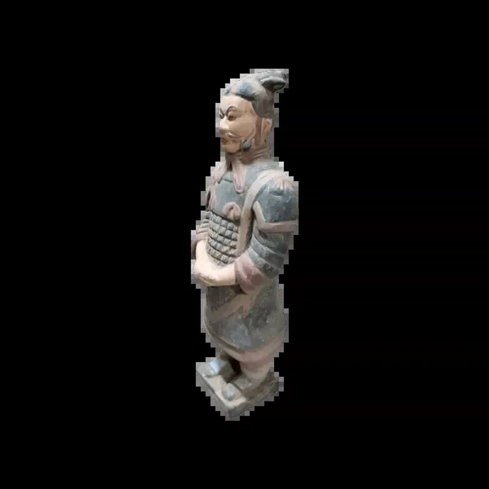 Sculptures, statuettes et miniatures - Statue Colorée Antique en Terracotta Général 22cm - ARABESK