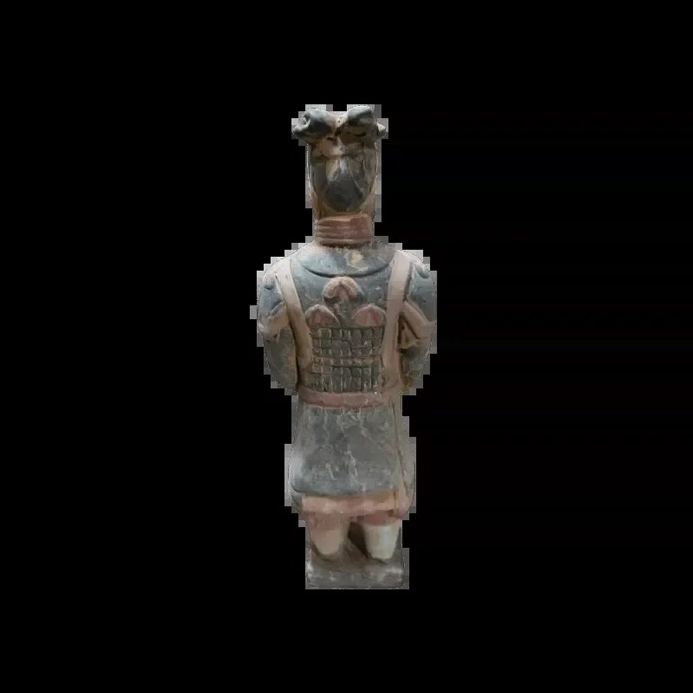 Sculptures, statuettes et miniatures - Statue Colorée Antique en Terracotta Général 22cm - ARABESK