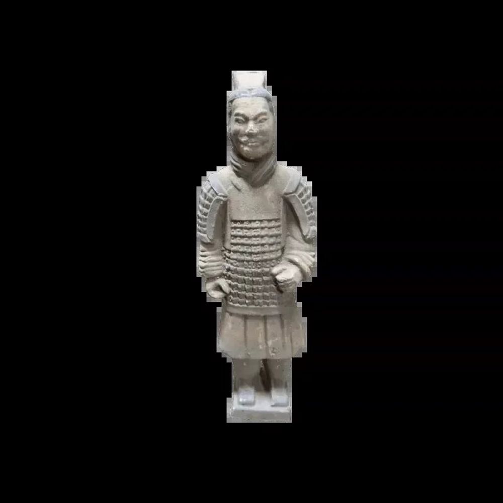 Sculptures, statuettes and miniatures - Antique Colorful Statue Warriors with Terracotta Armor 23cm - ARABESK