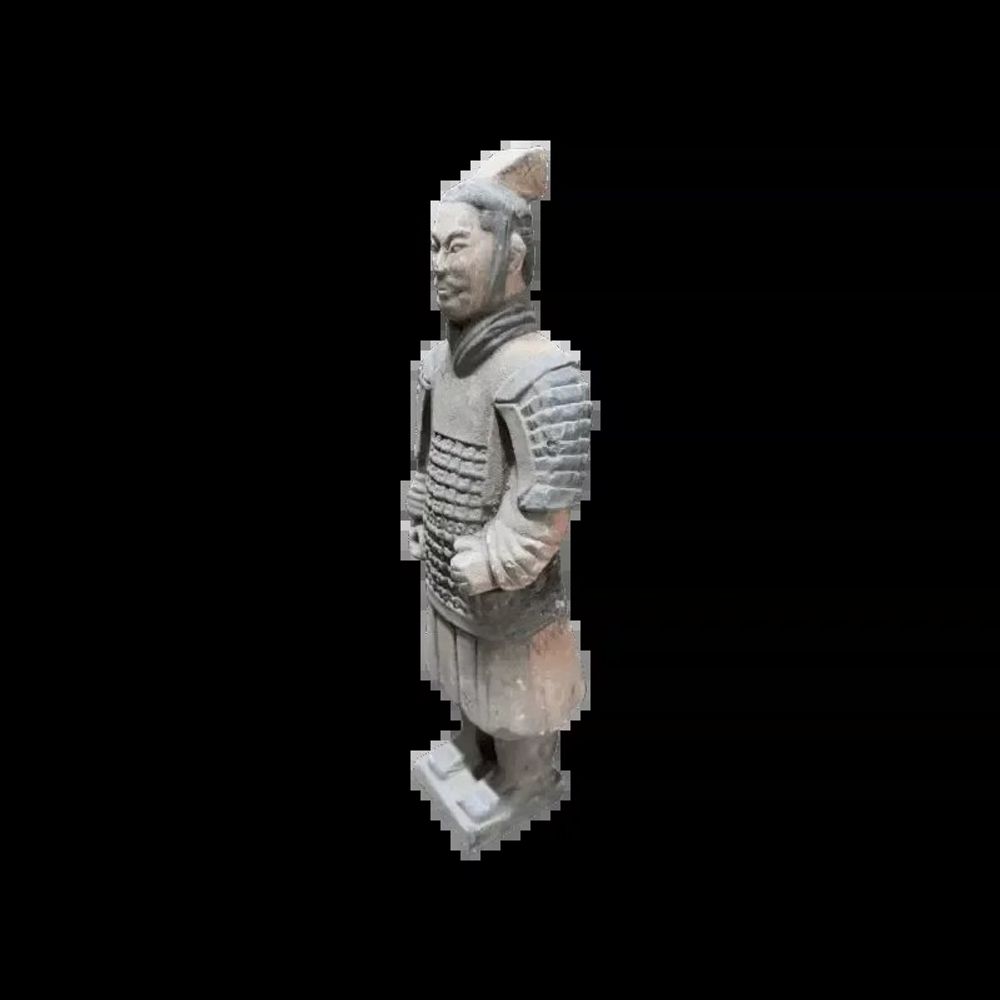 Sculptures, statuettes and miniatures - Antique Colorful Statue Warriors with Terracotta Armor 23cm - ARABESK