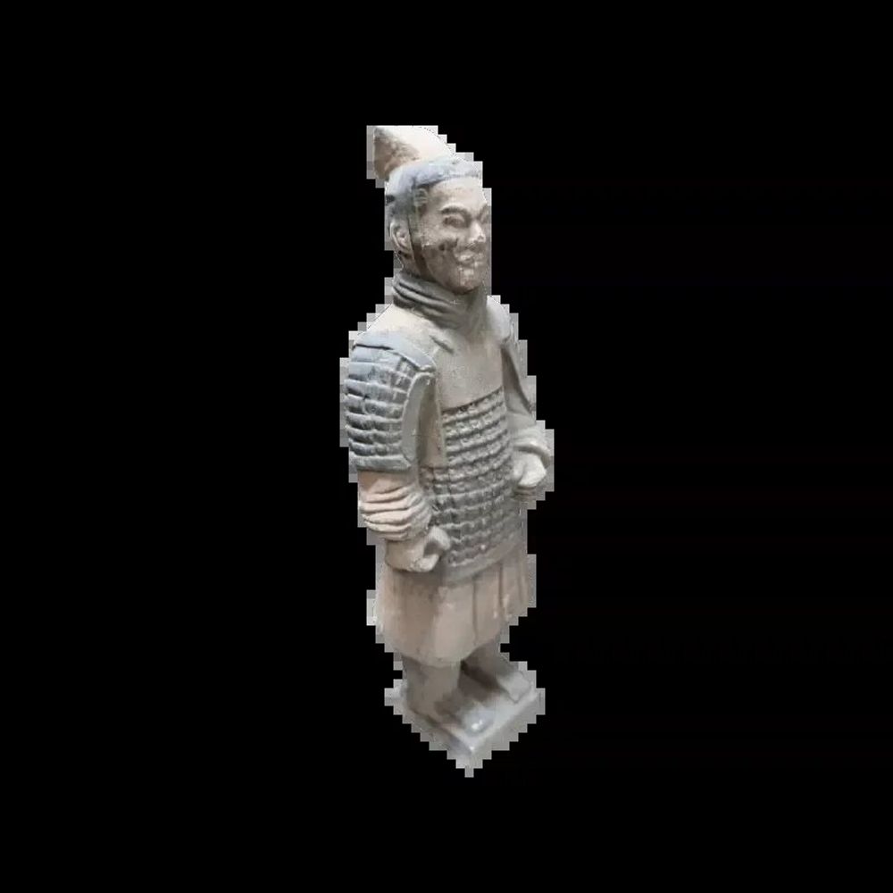 Sculptures, statuettes and miniatures - Antique Colorful Statue Warriors with Terracotta Armor 23cm - ARABESK