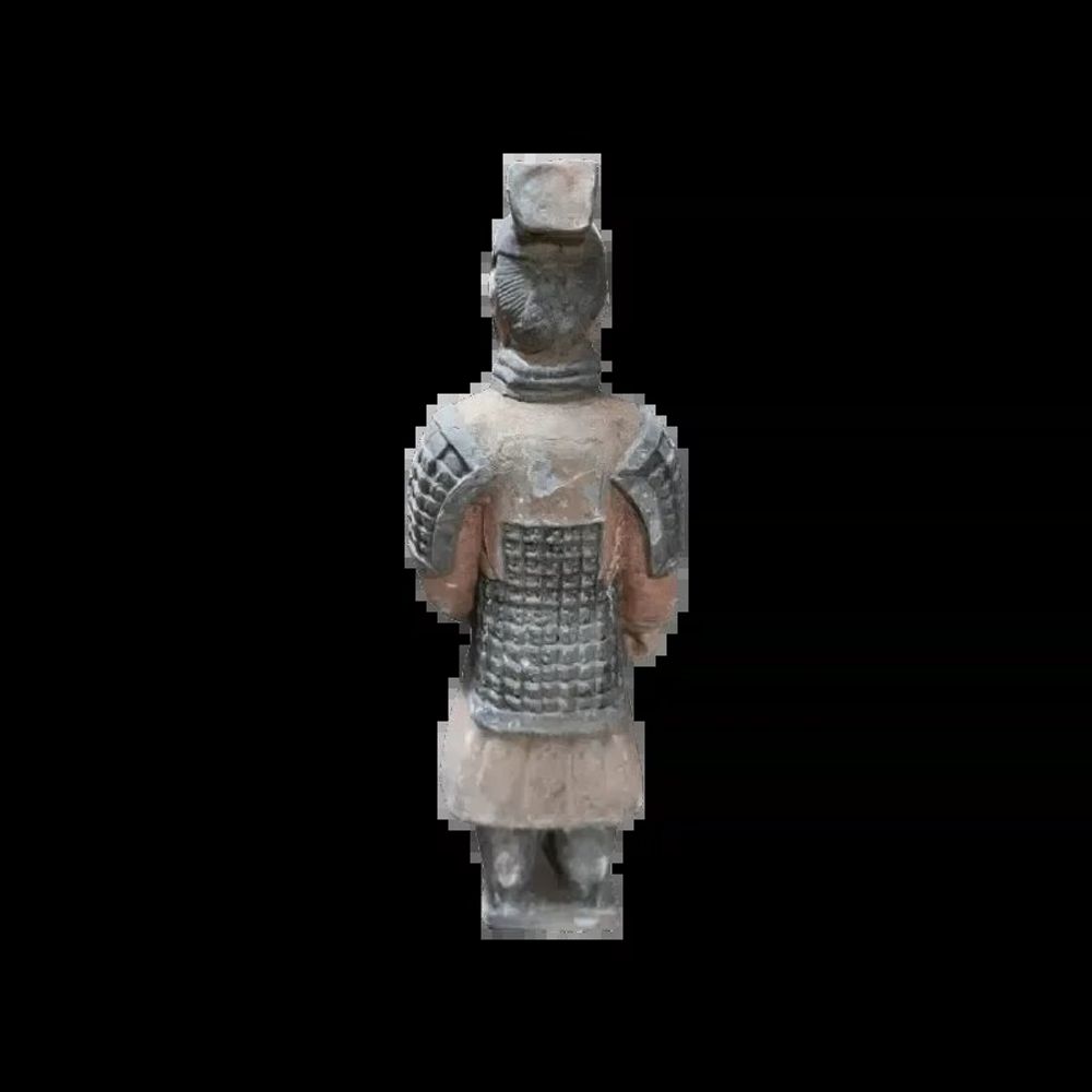 Sculptures, statuettes and miniatures - Antique Colorful Statue Warriors with Terracotta Armor 23cm - ARABESK