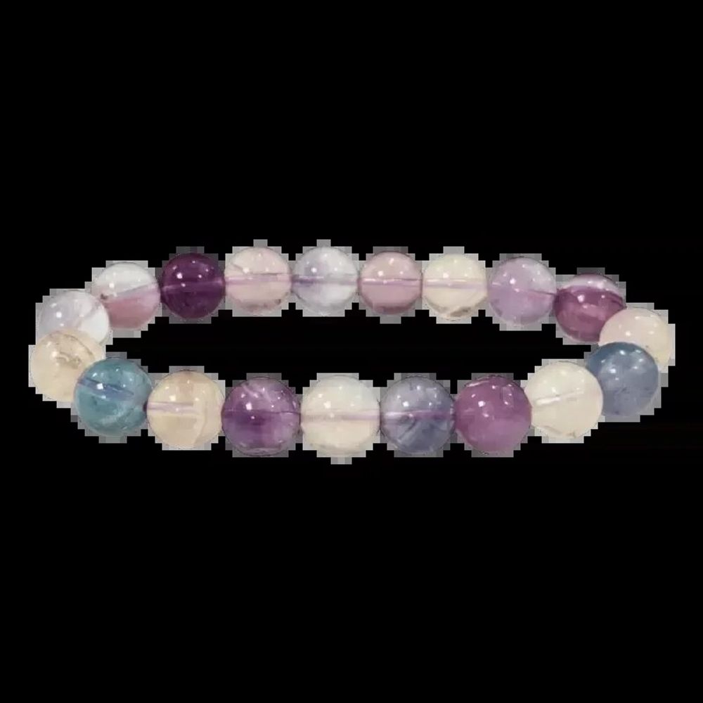 Bracelets - Multicolored Fluorite bracelet AA beads 10mm - ARABESK