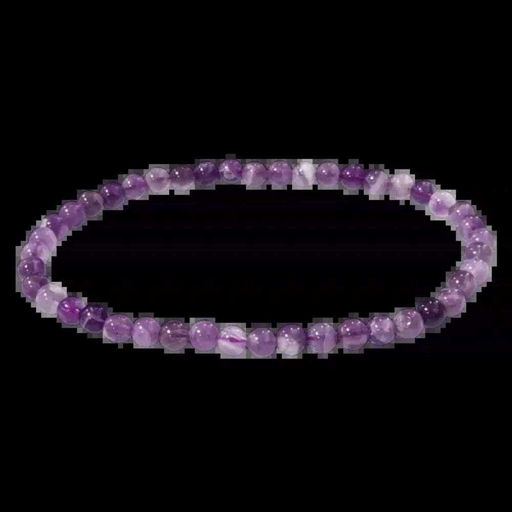 Bracelets - Amethyst Ribbon Bracelet A beads 4mm - ARABESK