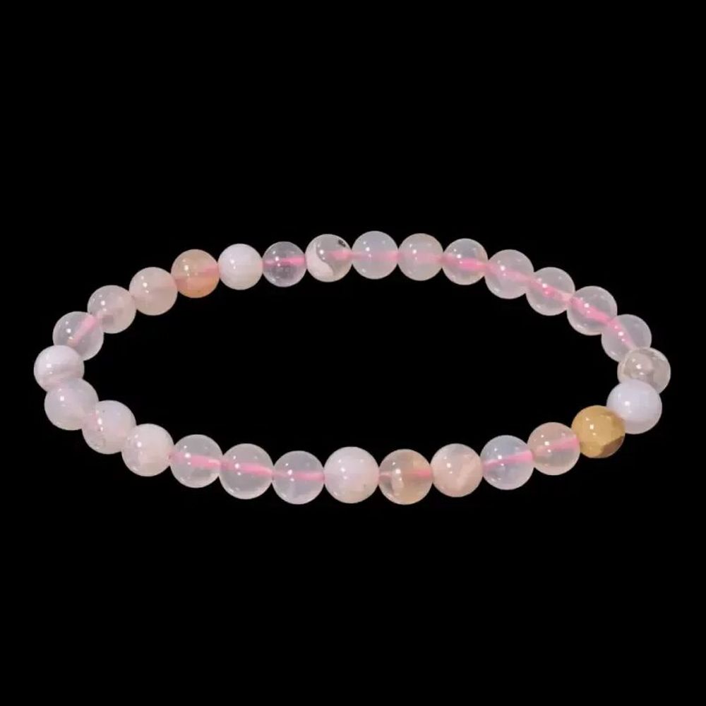 Bracelets - Bracelet Agate Fleur de Cerisier A perles 6mm - ARABESK