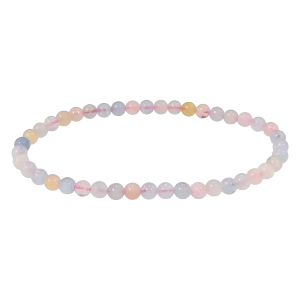 Bracelets - Bracelet Béryls Aigue marine & Morganite A perles 4-5mm - ARABESK