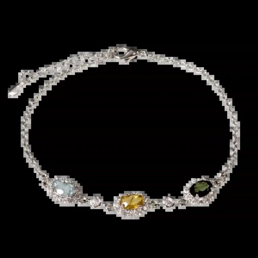 Bracelets - Oval Multicolor Tourmaline Bracelet in Copper 20cm - ARABESK