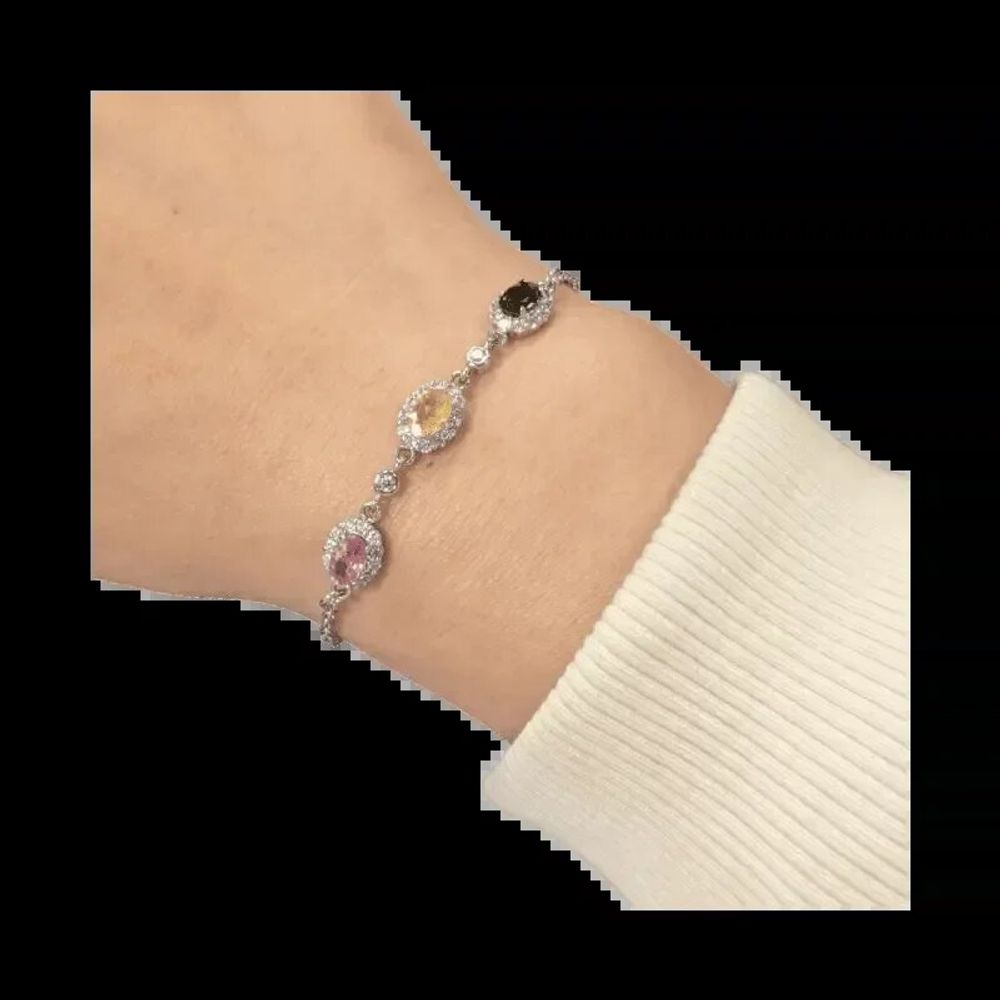 Bracelets - Oval Multicolor Tourmaline Bracelet in Copper 20cm - ARABESK