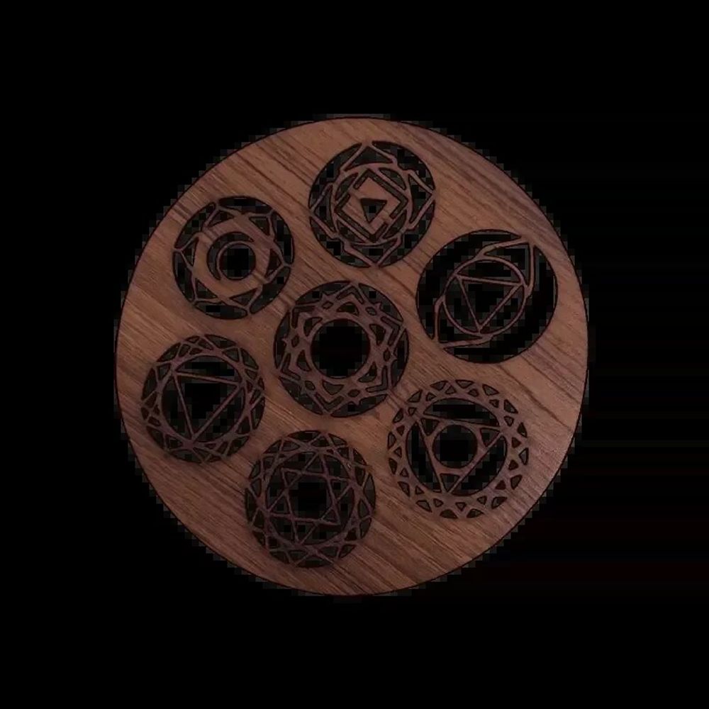 Lampes sans fil  - Panneau aimanté  en bois 7 Chakras - ARABESK