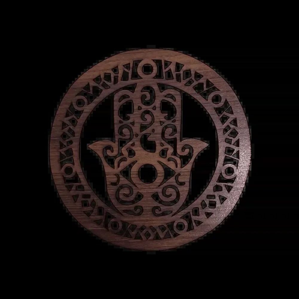 Lampes sans fil  - Panneau aimanté  en bois Main de Fatima - ARABESK