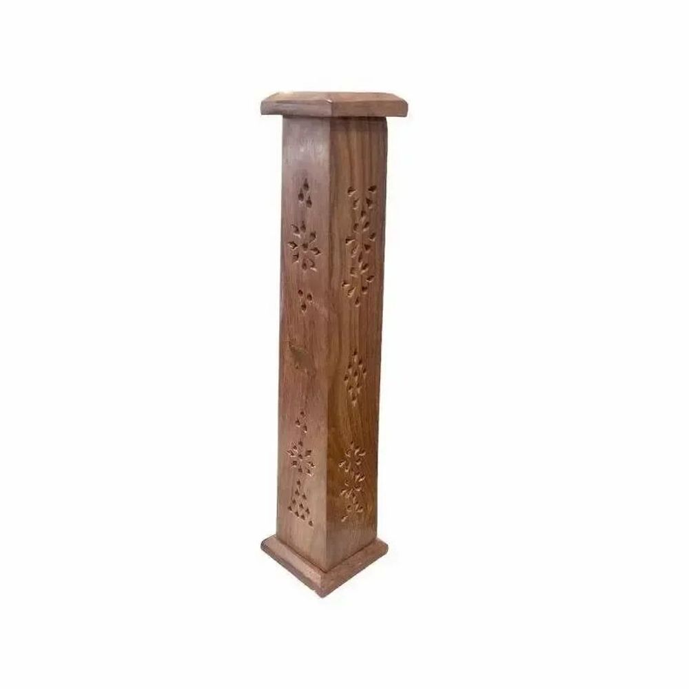 Senteurs - Porte Encens Tour Rectangle Elephant en Bois de Sheesham 30cm x2 - ARABESK
