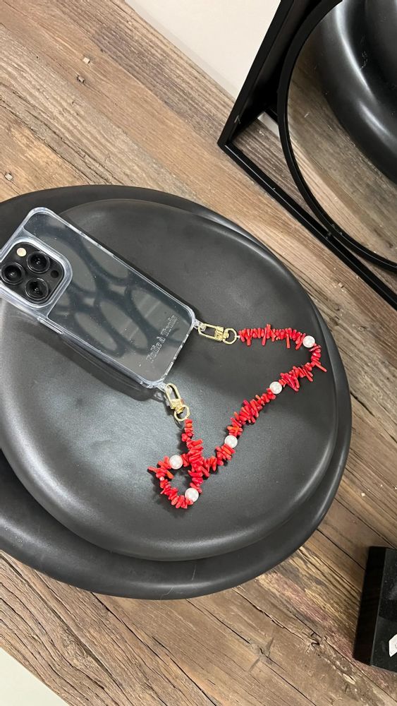 Gifts - Shell Whisper Short PHONE STRAP BLK - FOLIE À TROIS