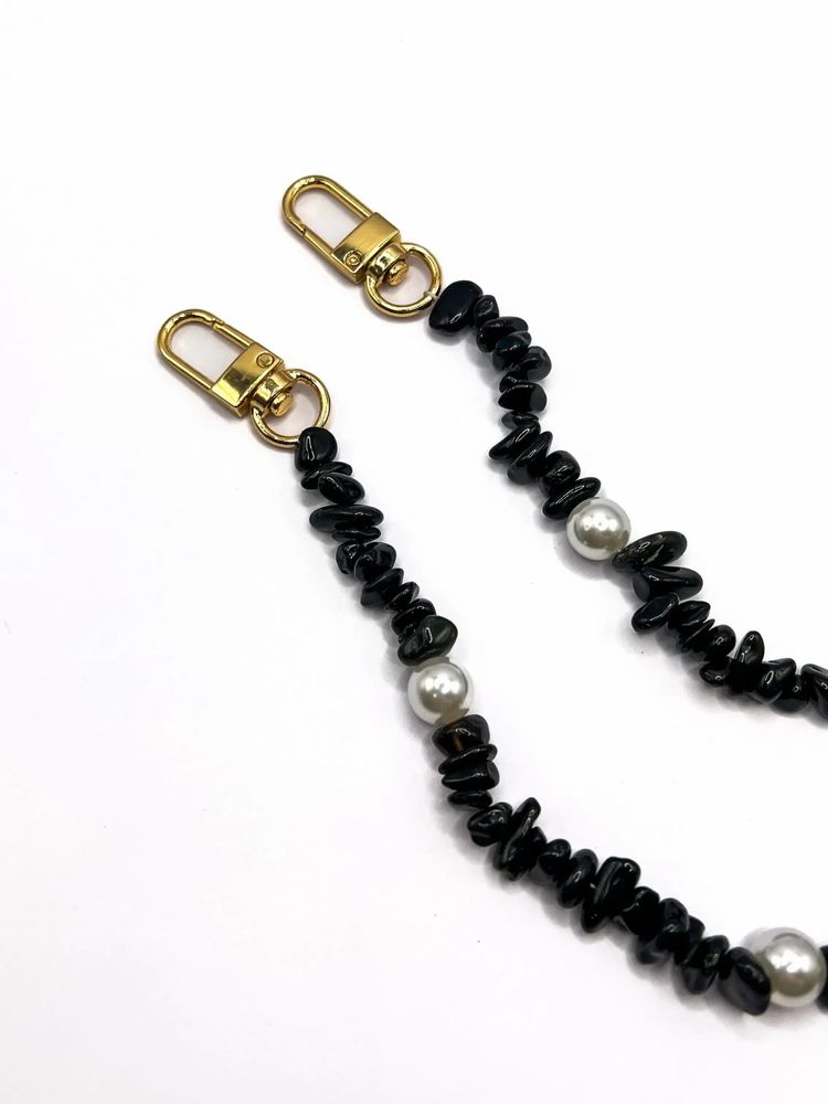 Gifts - Shell Whisper Short PHONE STRAP BLK - FOLIE À TROIS