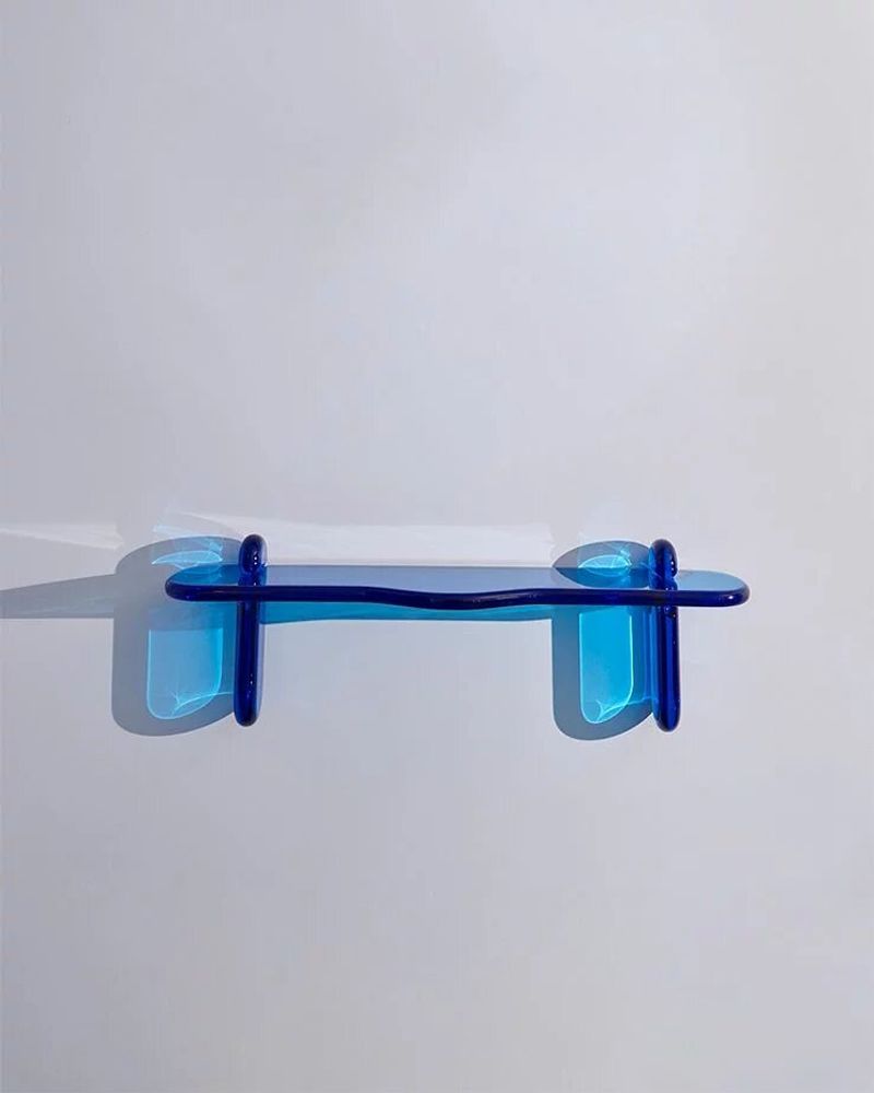 Shelves - PLUMP Shelf in Blue Polyurethane Resin - TULESTE FACTORY