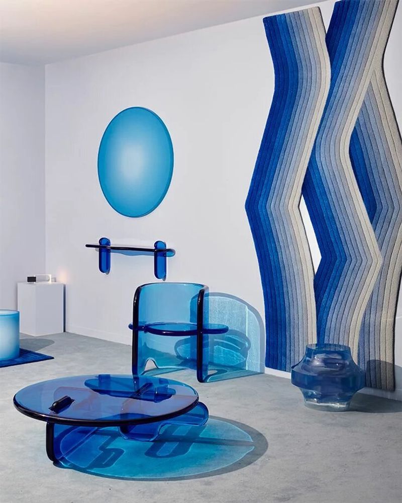 Shelves - PLUMP Shelf in Blue Polyurethane Resin - TULESTE FACTORY