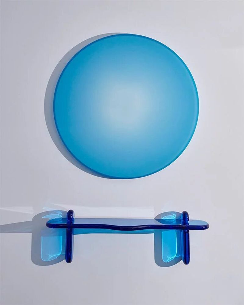 Shelves - PLUMP Shelf in Blue Polyurethane Resin - TULESTE FACTORY